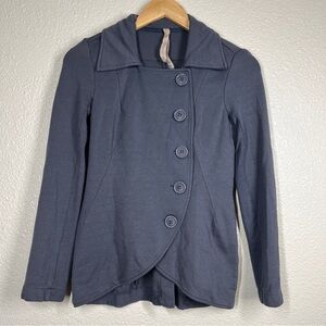 Bailey 44 Jacket Asymmetric Jersey Button Front Blazer Pea Coat Grey Size XS
